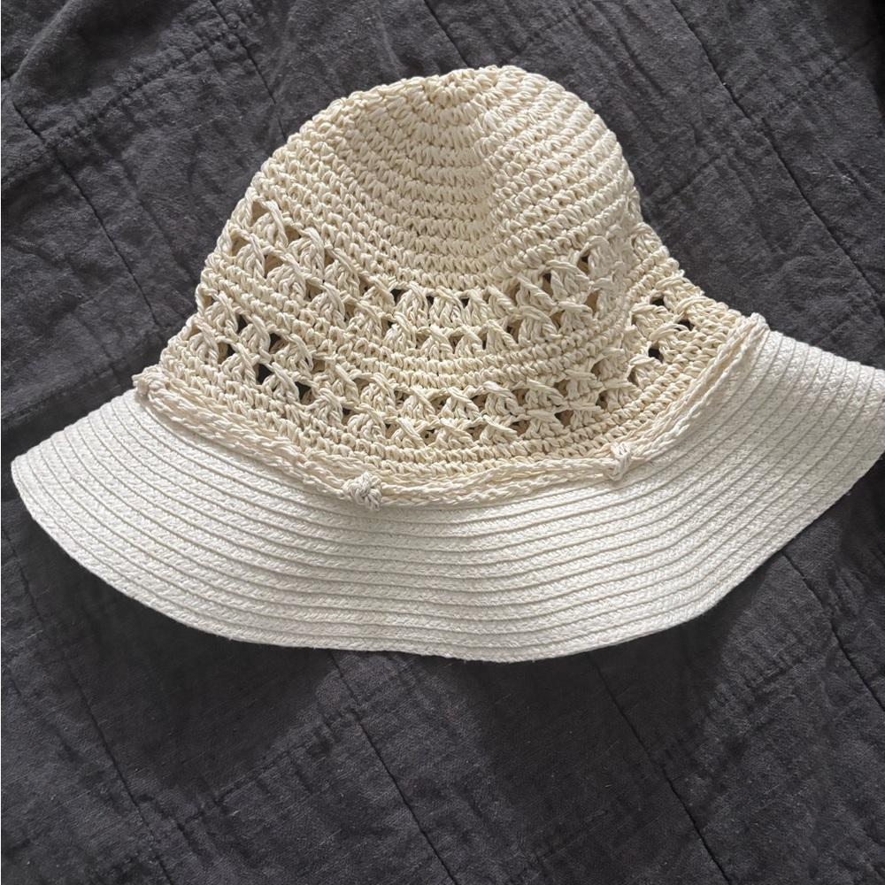 Cream Crochet Bucket Hat